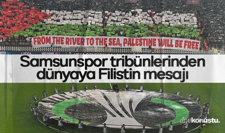 Samsunspor taraftarından dünyaya mesaj: Filistin özgür olacak!