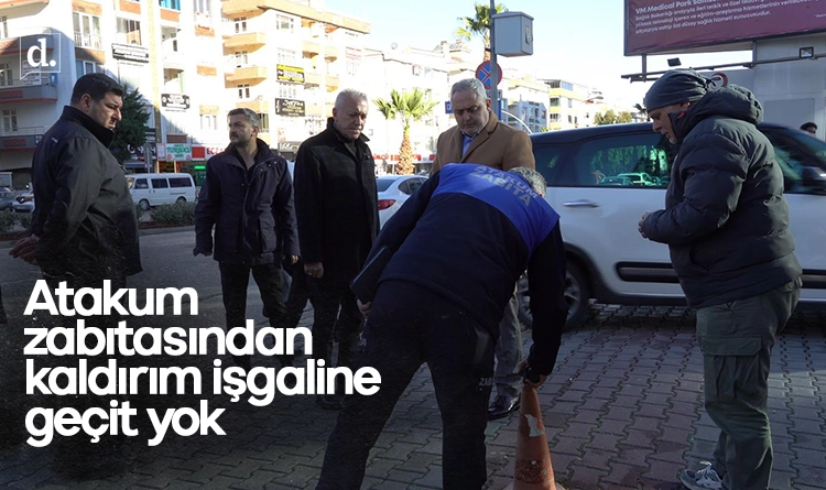 Atakum zabıtasından kaldırım işgaline geçit yok