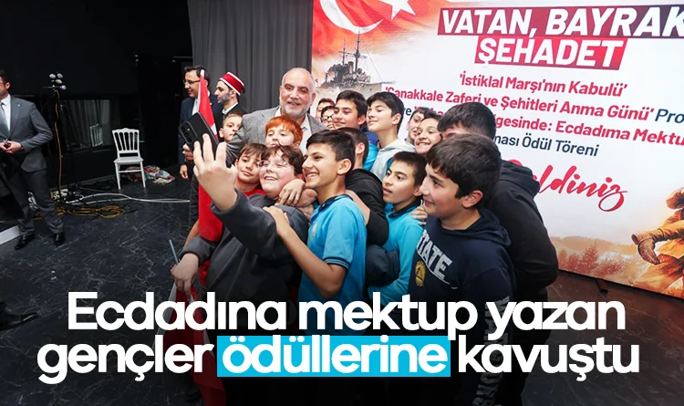 Ecdadına mektup yazan gençler ödüllerine kavuştu