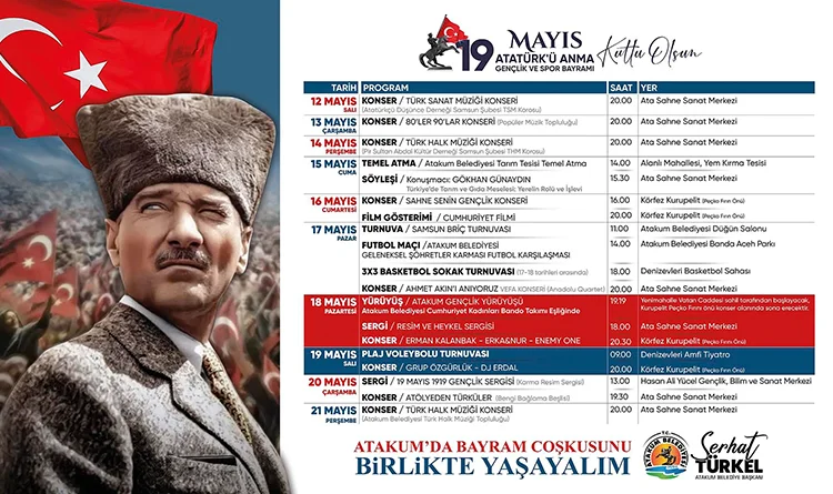 19 Mayıs gençleri Atakum’da buluşacak